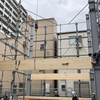 【進行中の現場】大阪市城東区　Ｔ様邸　ＷＳハイブリッド工法　建て方