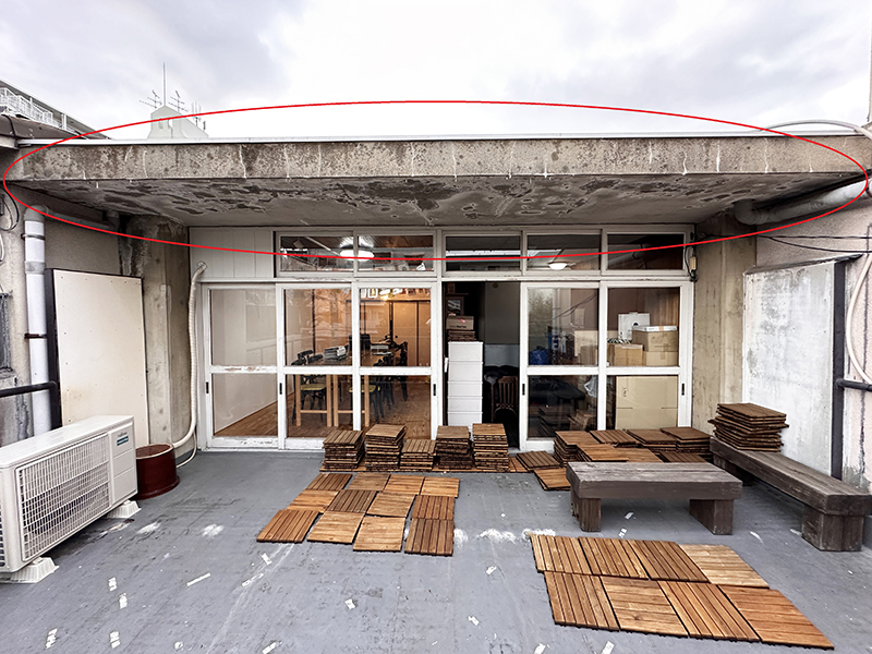 軒天への漏水　現況