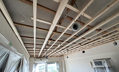 【進行中の現場】漏水補修工事：解体作業、下地造作　～　大阪府吹田市　Ｋマンション